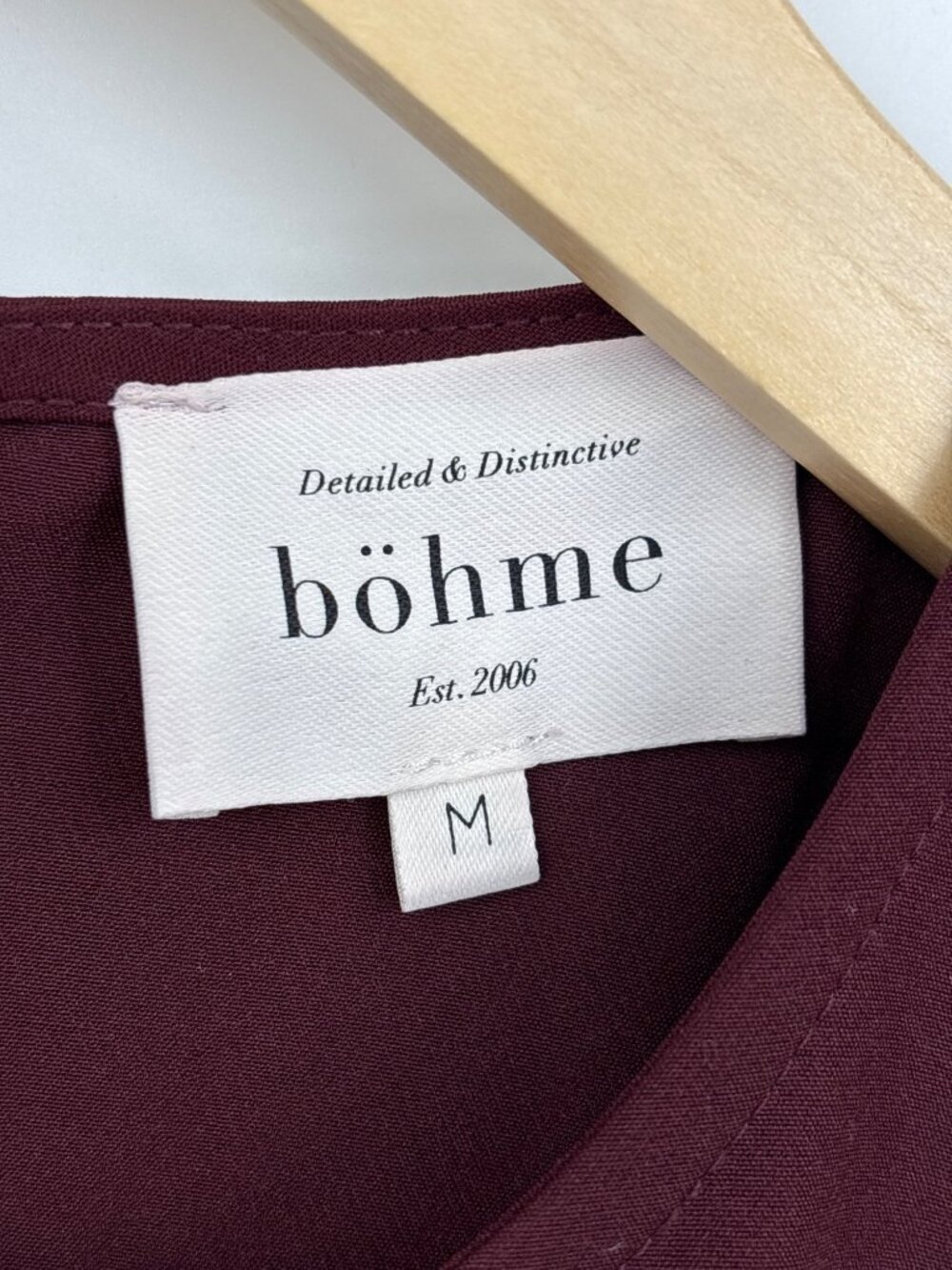 Bohme Neve Cap Sleeve Midi Dress Burgundy Red Size Medium - Picture 3 of 5